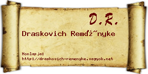 Draskovich Reményke névjegykártya